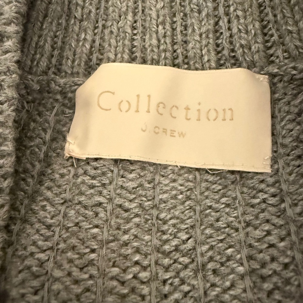 J Crew Collection Sweater Womens Small Gray Sequin Ribbed Knit Cotton AF017 - Picture 3 of 7